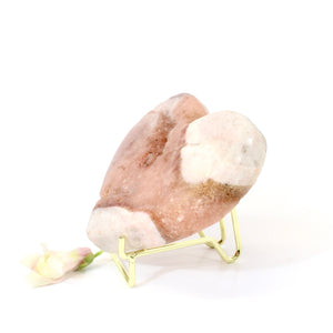 Pink amethyst crystal heart on stand | ASH&STONE Crystals NZ