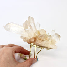 Load image into Gallery viewer, Clear quartz crystal cluster on stand | ASH&amp;STONE Crystals NZ
