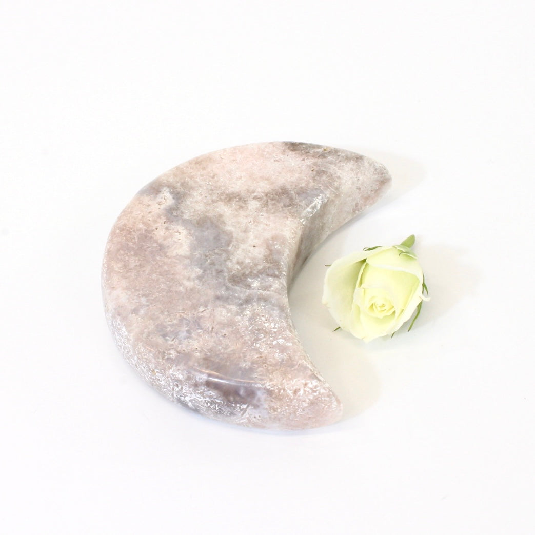 Pink amethyst crystal moon | ASH&STONE Crystals NZ