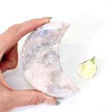 Load image into Gallery viewer, Pink amethyst crystal moon | ASH&amp;STONE Crystals NZ
