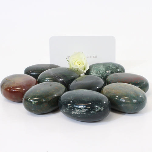 Bloodstone crystal palm stone | ASH&STONE Crystals NZ
