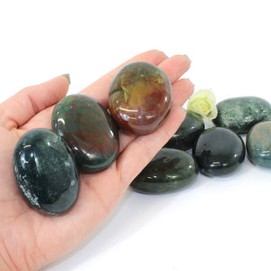 Bloodstone crystal palm stone | ASH&STONE Crystals NZ