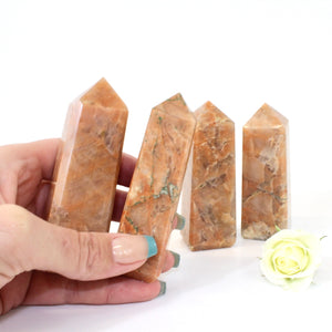 Peach moonstone crystal tower | ASH&STONE Crystals NZ
