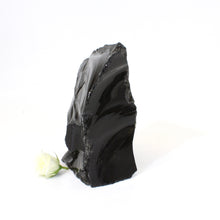 Load image into Gallery viewer, Large black obsidian crystal with cut base | ASH&amp;STONE Crystals NZ
