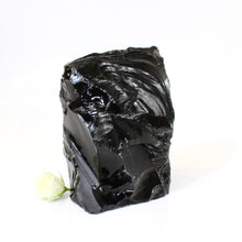 Load image into Gallery viewer, Large black obsidian crystal with cut base | ASH&amp;STONE Crystals NZ
