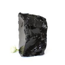 Load image into Gallery viewer, Large black obsidian crystal with cut base | ASH&amp;STONE Crystals NZ
