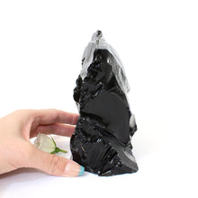 Load image into Gallery viewer, Large black obsidian crystal with cut base | ASH&amp;STONE Crystals NZ
