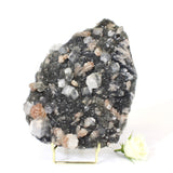 Large apophyllite on blue chalcedony crystal cluster with stand | ASH&STONE Crystals NZ