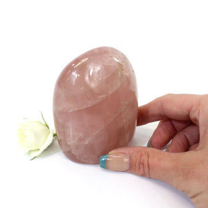 Rose quartz crystal polished free form | ASH&STONE Crystals NZ