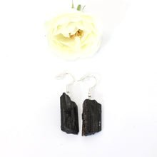 Load image into Gallery viewer, Black tourmaline crystal drop earrings | ASH&amp;STONE Crystals NZ

