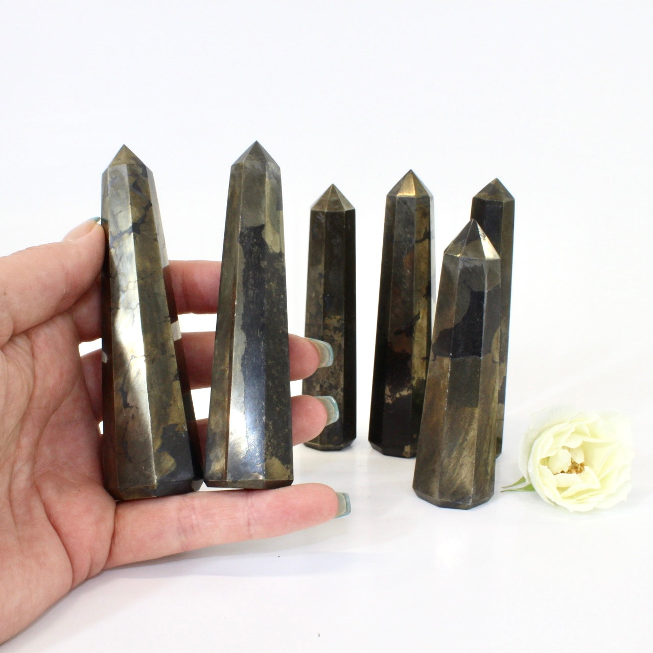 Pyrite crystal point | ASH&STONE Crystals NZ