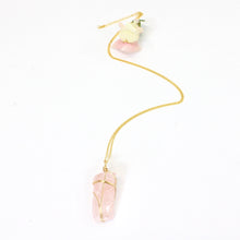 Load image into Gallery viewer, Bespoke rose quartz crystal necklace 20&quot; chain | ASH&amp;STONE NZ-Made Crystal Jewellery 
