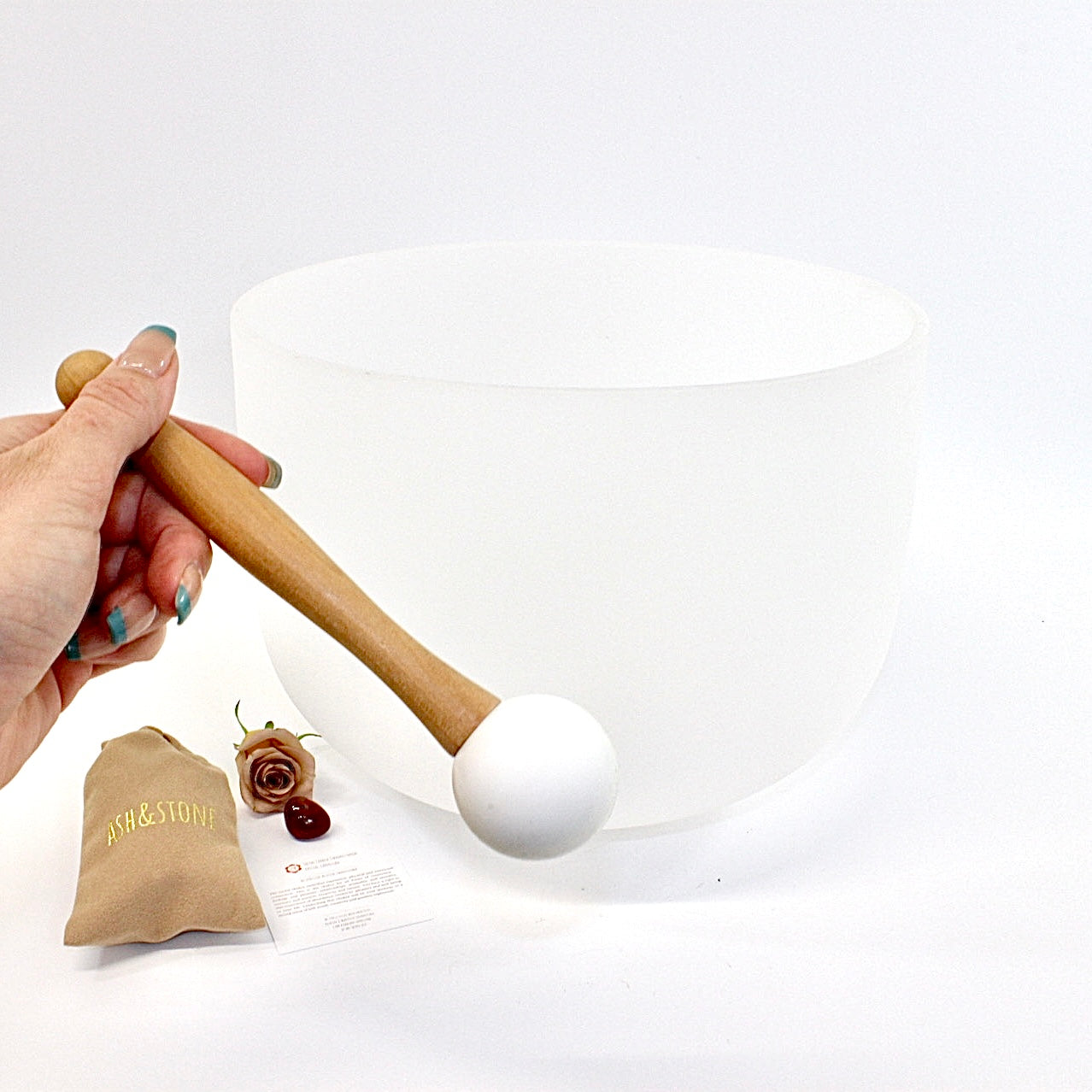 Sacral chakra 12" quartz crystal singing bowl | Perfect Pitch | ASH&STONE Crystal Shop NZ