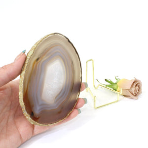 Agate crystal slice on stand | ASH&STONE Crystals NZ