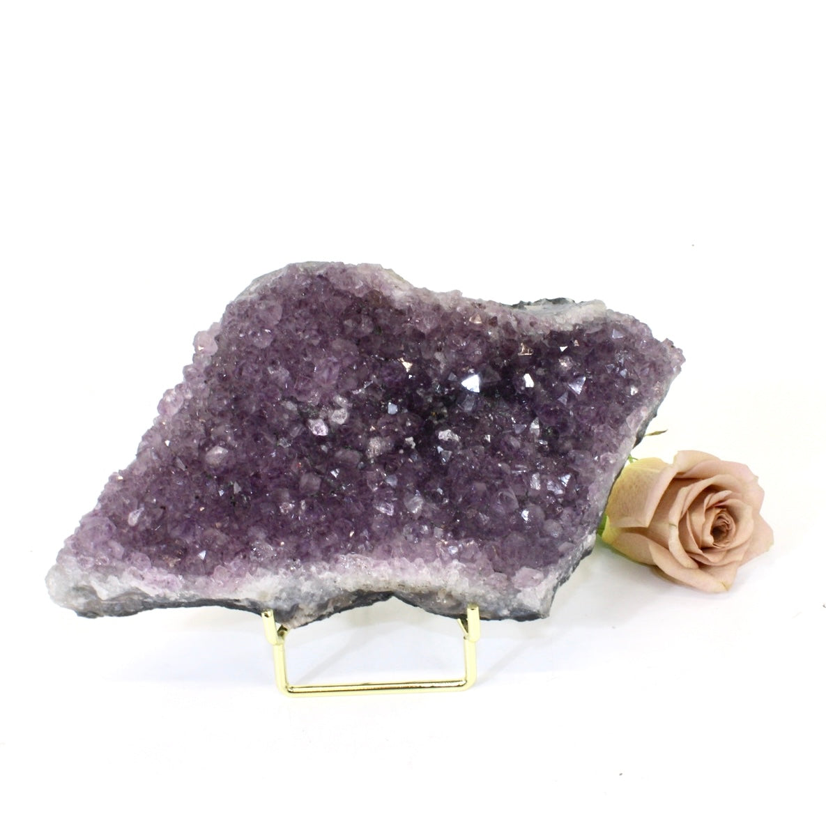Amethyst crystal cluster on stand | ASH&STONE Crystals NZ