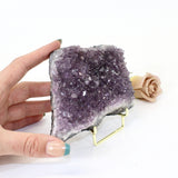 Amethyst crystal cluster on stand | ASH&STONE Crystals NZ