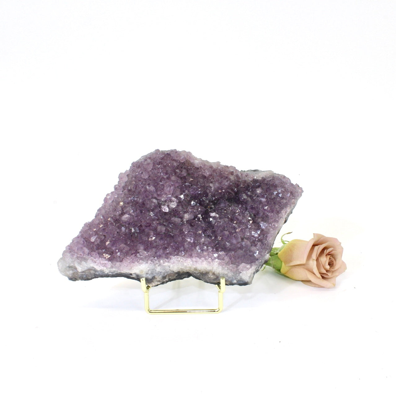 Amethyst crystal cluster on stand | ASH&STONE Crystals NZ