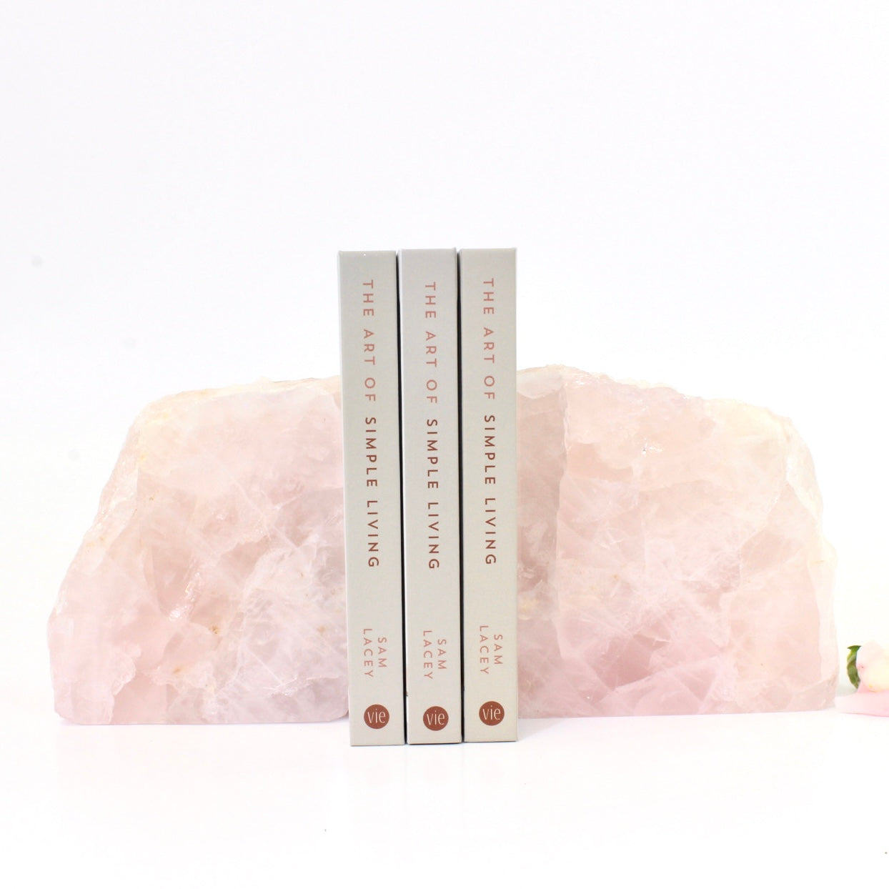 Large rose quartz crystal bookends | ASH&STONE Crystals NZ