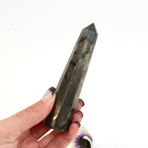 Pyrite crystal point | ASH&STONE Crystals Shop Auckland NZ