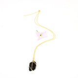 Bespoke black tourmaline crystal necklace 18" chain | ASH&STONE Crystal Jewellery NZ