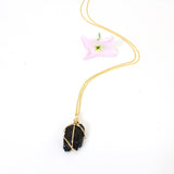 Bespoke black tourmaline crystal necklace 18" chain | ASH&STONE Crystal Jewellery NZ