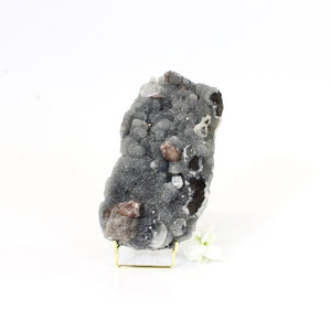 Apophyllite on blue chalcedony crystal cluster with stand | ASH&STONE Crystals Shop Auckland NZ
