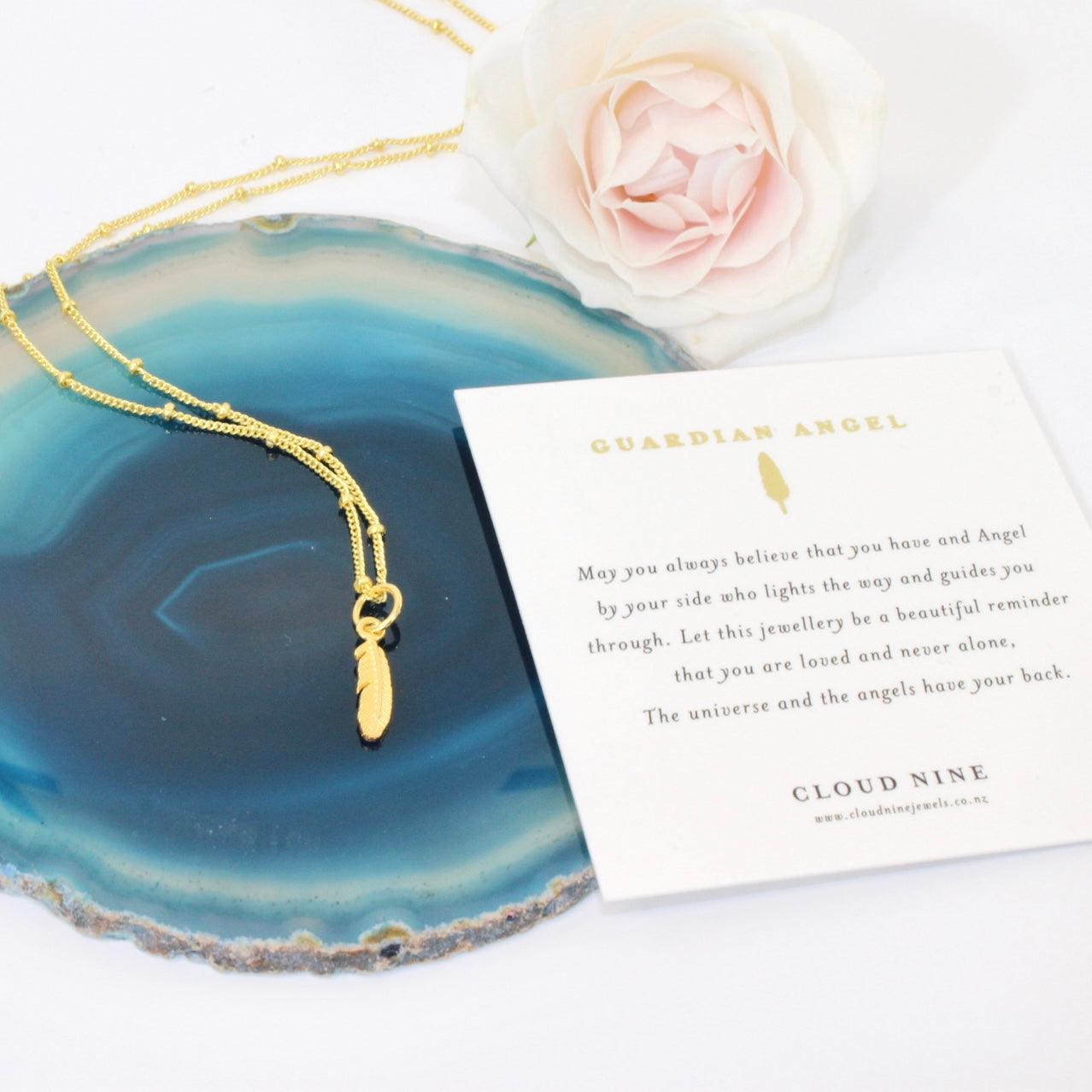 Petite guardian angel necklace gold | ASH&STONE Jewellery NZ