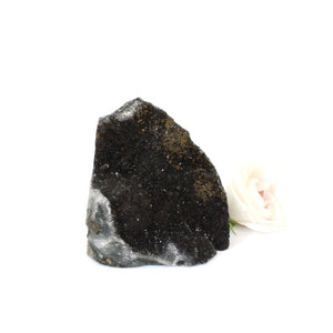 Black amethyst crystal with cut base | ASH&STONE Crystals Shop Auckland NZ