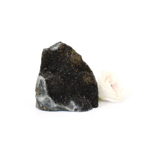 Black amethyst crystal with cut base | ASH&STONE Crystals Shop Auckland NZ