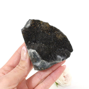 Black amethyst crystal with cut base | ASH&STONE Crystals Shop Auckland NZ