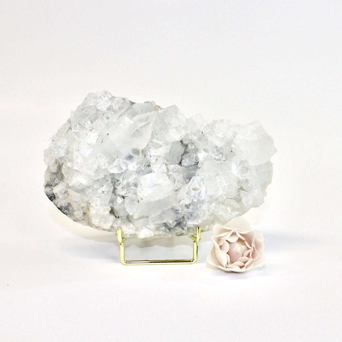 Apophyllite crystal cluster on stand | ASH&STONE Crystals Shop NZ
