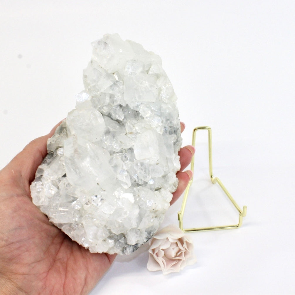 Apophyllite crystal cluster on stand | ASH&STONE Crystals Shop NZ