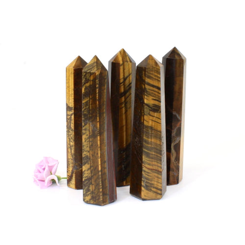 Tigers eye crystal point | ASH&STONE Crystals Auckland NZ