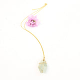 NZ-made bespoke aquamarine crystal pendant with 18" chain: ASH&STONE Crystal Jewellery Shop NZ