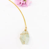 NZ-made bespoke aquamarine crystal pendant with 18" chain: ASH&STONE Crystal Jewellery Shop NZ
