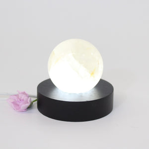 Smoky quartz crystal on black LED lamp base | ASH&STONE Crystal Lamps Auckland NZ