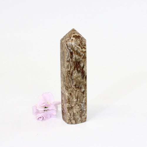 Chocolate calcite crystal polished tower | ASH&STONE Crystals Auckland NZ