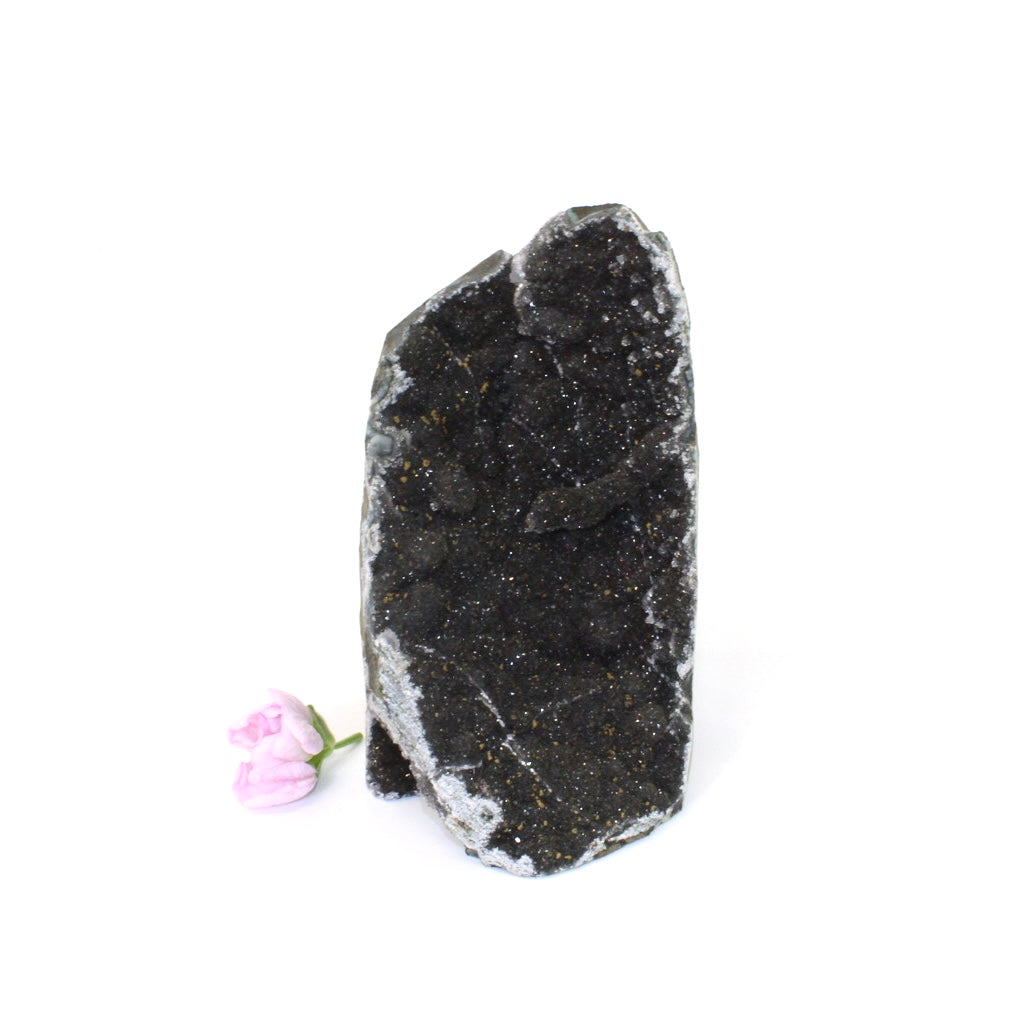 Black amethyst crystal with cut base | ASH&STONE Crystals Shop Auckland NZ