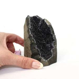 Black amethyst crystal with cut base | ASH&STONE Crystals Shop Auckland NZ