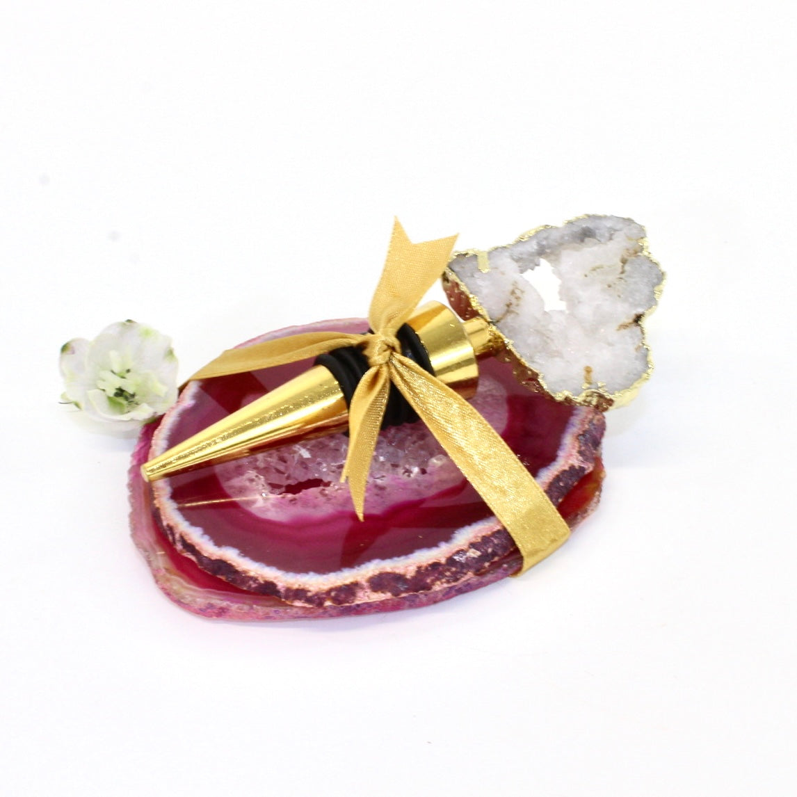 Coasters & wine stopper crystal gift set | ASH&STONE Auckland NZ