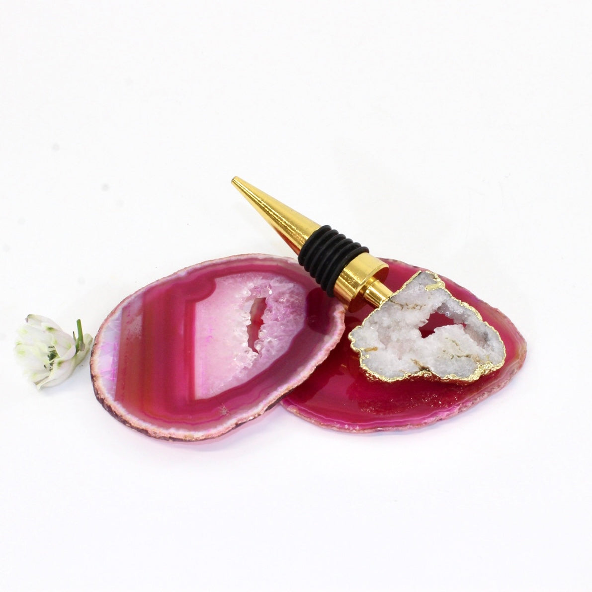 Coasters & wine stopper crystal gift set | ASH&STONE Auckland NZ