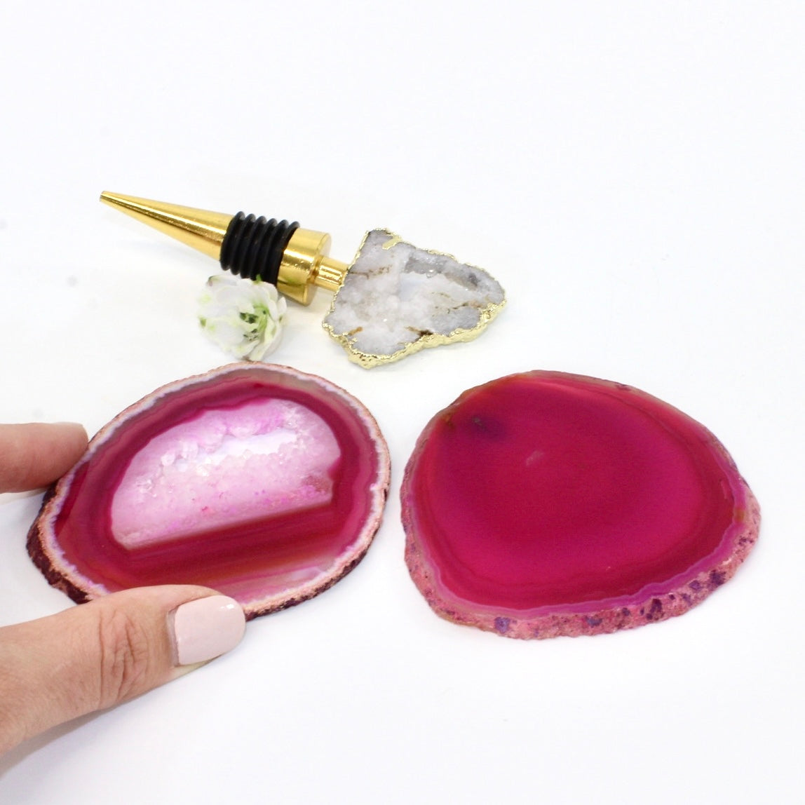 Coasters & wine stopper crystal gift set | ASH&STONE Auckland NZ