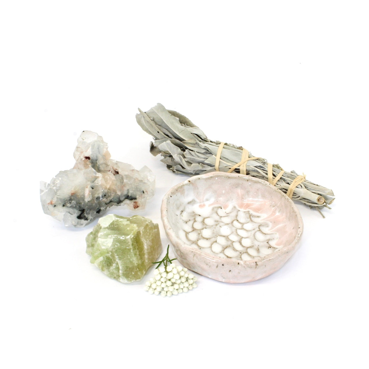 Bespoke energy healing crystal pack with NZ artisan ceramic dish | AH&STONE Crystal Packs Auckland NZ