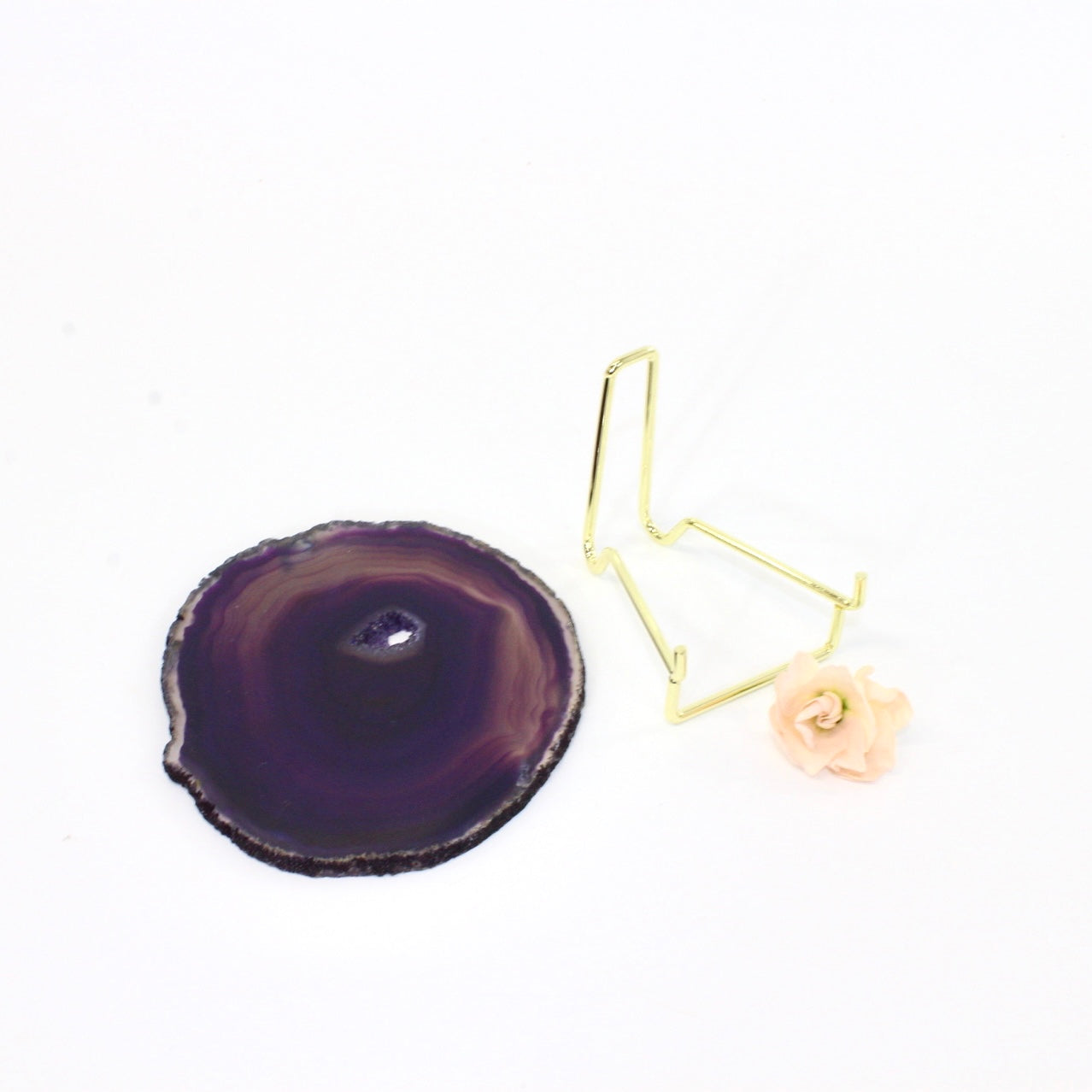 Agate crystal slice on stand | ASH&STONE Crystals Auckland NZ