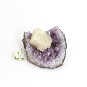 Amethyst & white calcite crystal cluster | ASH&STONE Crystals Shop Auckland NZ