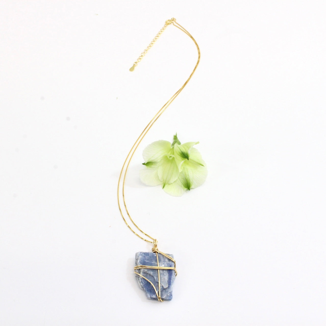 Bespoke NZ-made kyanite pendant with 18" chain | ASH&STONE Crystal Jewellery Shop Auckland NZ