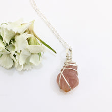 Load image into Gallery viewer, NZ-made bespoke pink amethyst crystal pendant with 18&quot; chain | ASH&amp;STONE Crystal Jewellery Shop
