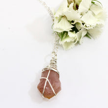 Load image into Gallery viewer, NZ-made bespoke pink amethyst crystal pendant with 18&quot; chain | ASH&amp;STONE Crystal Jewellery Shop
