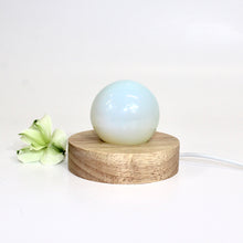 Load image into Gallery viewer, Opalite sphere on LED lamp base | ASH&amp;STONE Auckland NZ
