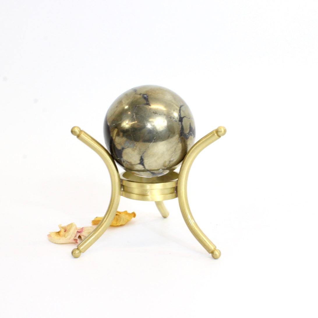 Pyrite crystal sphere on stand | ASH&STONE Crystals Shop Auckland NZ